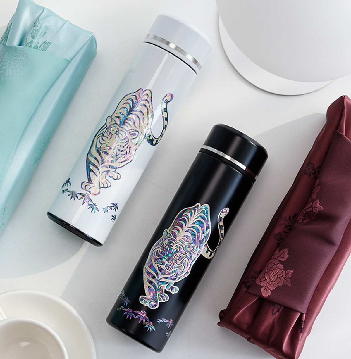 Tiger mother-of-pearl tumbler