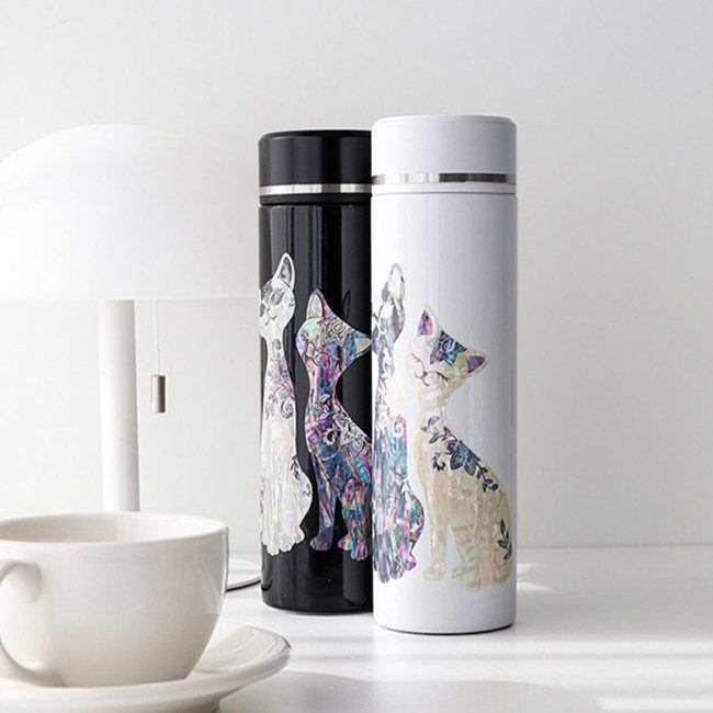 Cat mother-of-pearl tumbler