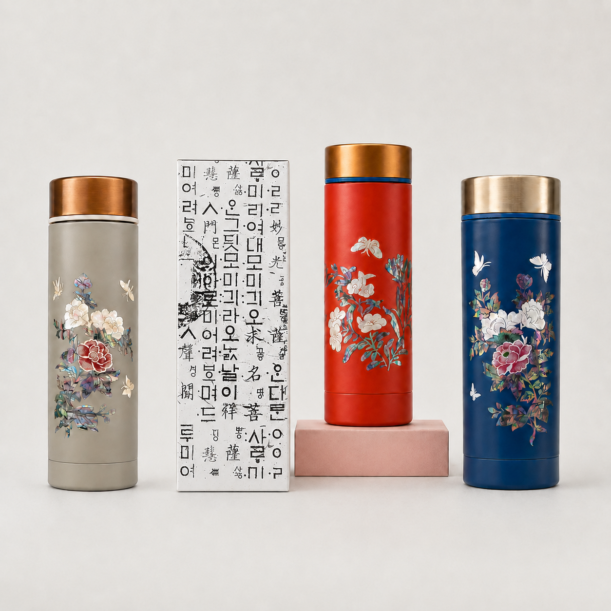 Flower mother-of-pearl 3 colours tumbler