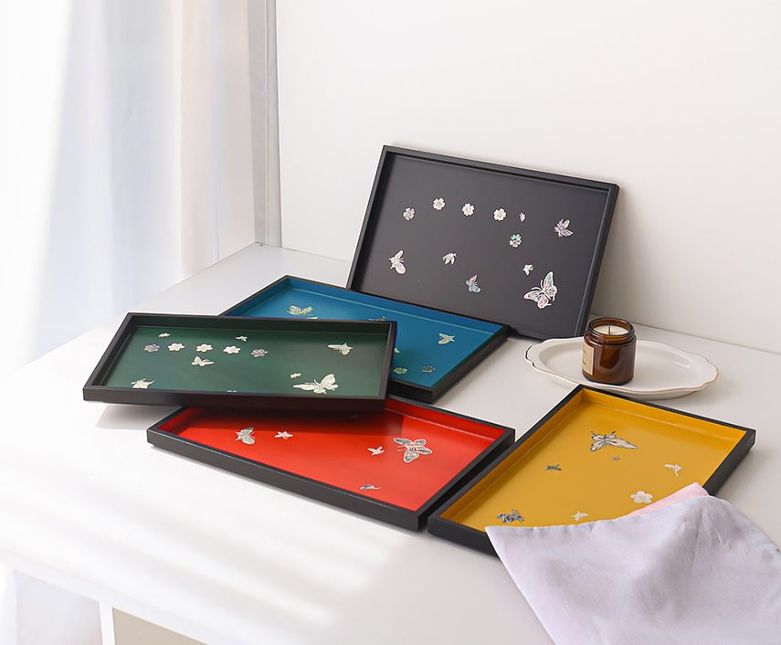 Mother-of-pearl square tray